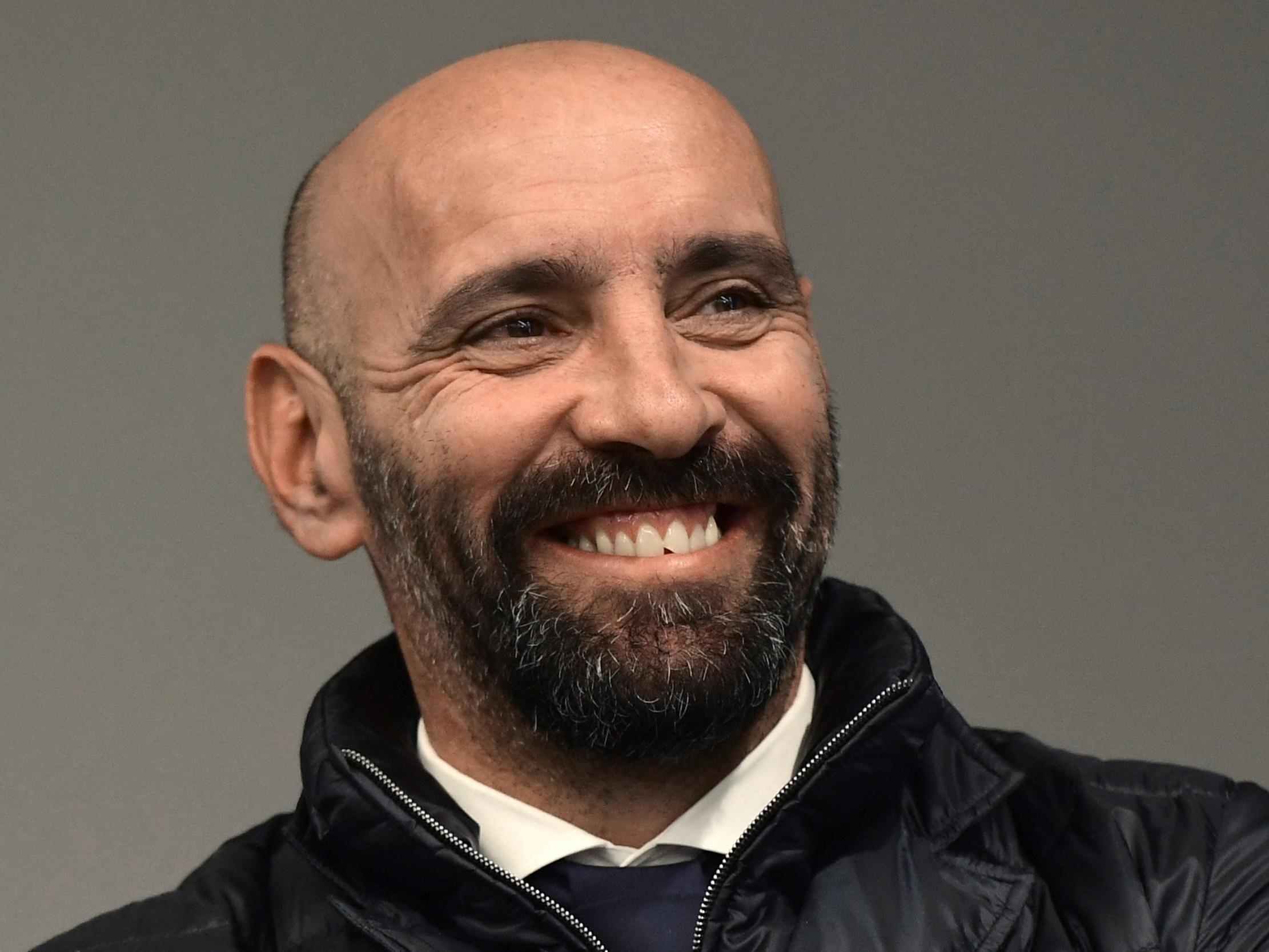 Roma sporting director Monchi smiles during a press conference