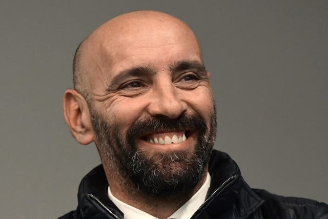 Roma sporting director Monchi smiles during a press conference