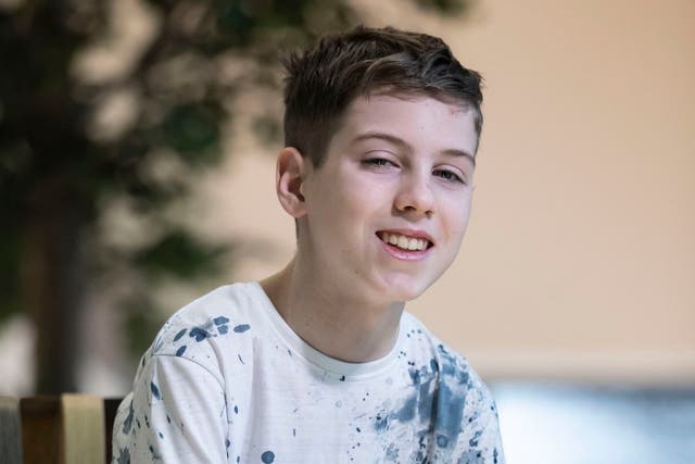 15-year-old Mason Kettley who has a rare brain tumour who will undergo world leading treatment at the NHS' new proton beam therapy centre at The Christie hospital in Manchester