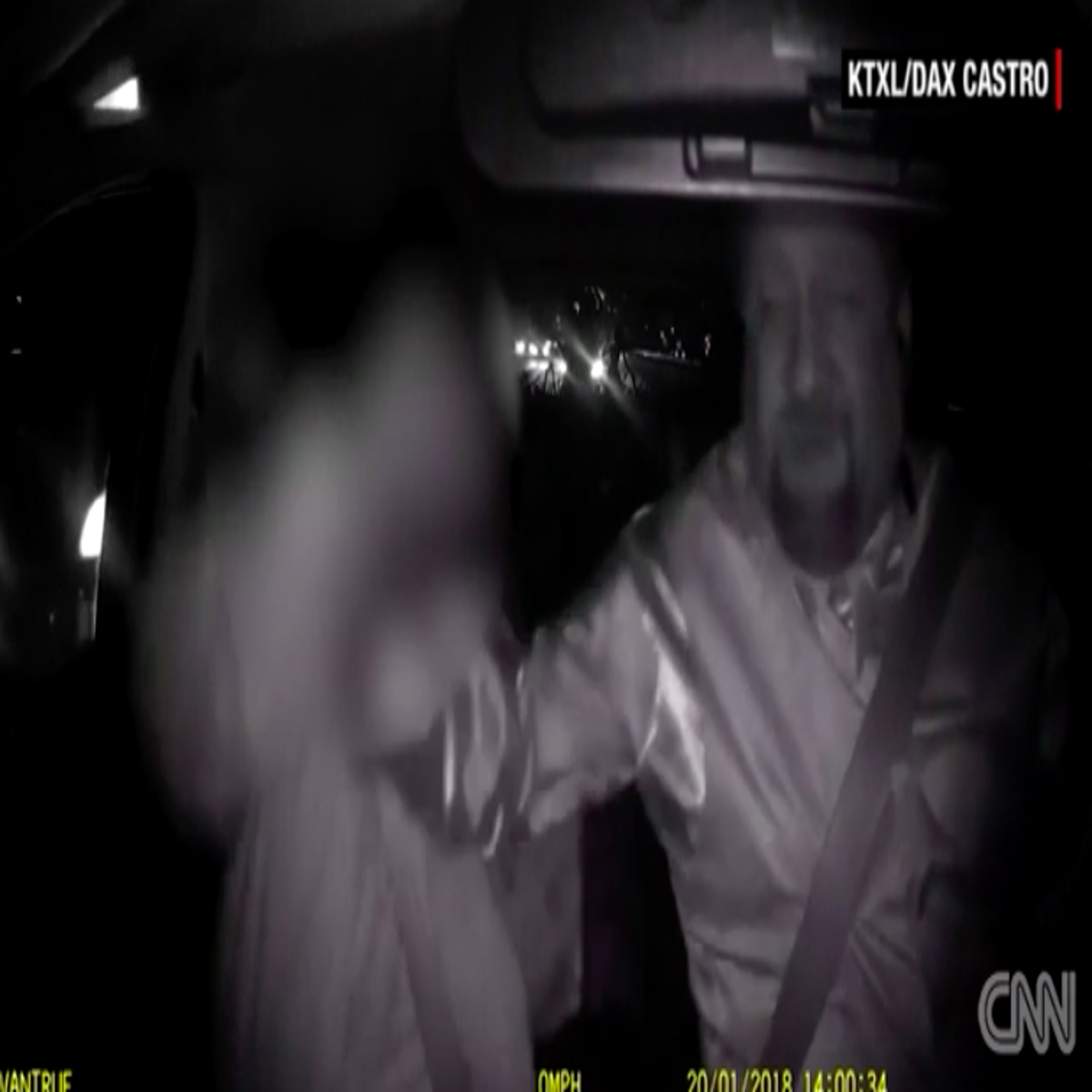 Dashcam shows passenger attempting to hijack Uber
