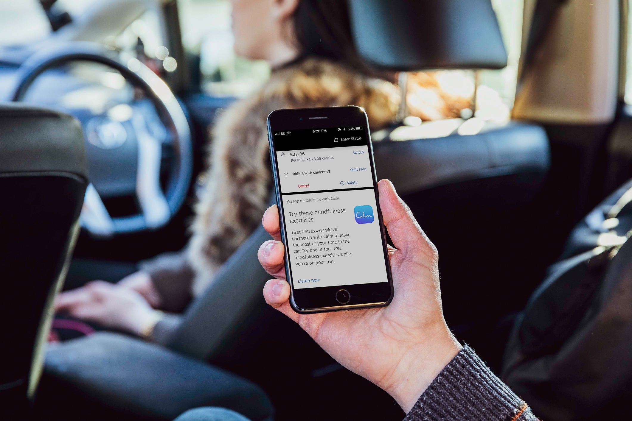 Uber has partnered with meditation app Calm in the UK to offer in-app mindfulness exercises