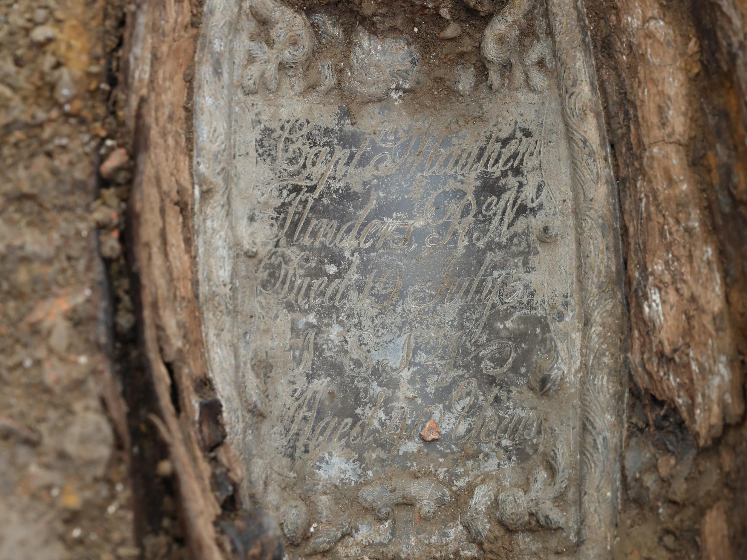 The archaeologists were able to identify Matthew Flinders based on his lead breastplate