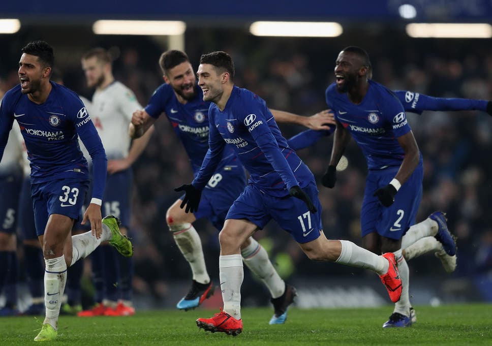 Image result for Chelsea edge Spurs on penalties to reach League Cup final