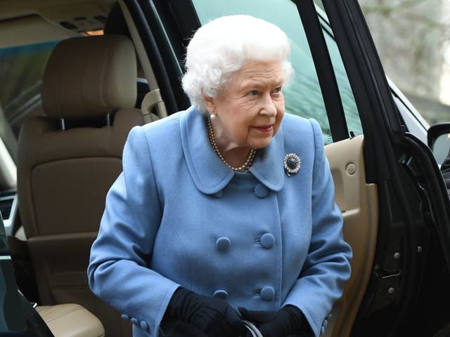 Queen Elizabeth II arrives to attend a Sandringham Women's Institute (WI) meeting at West Newton Village Hall, Norfolk