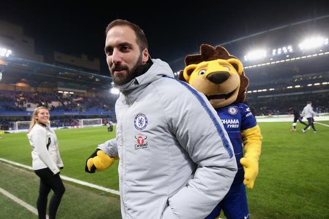 New Chelsea loan signing Gonzalo Higuain is paraded to fans
