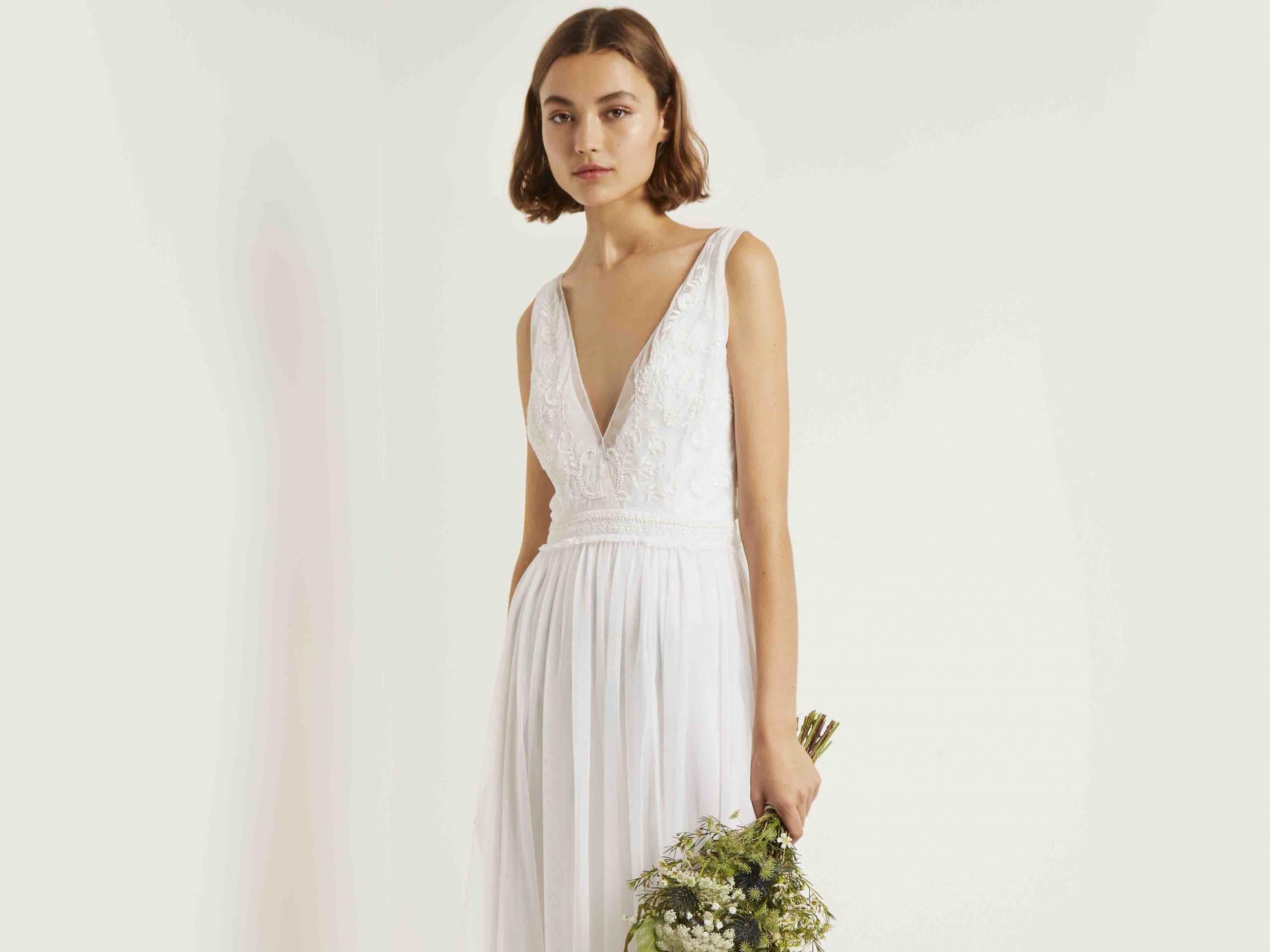Estelle Embroidered Wedding Dress, £225, French Connection