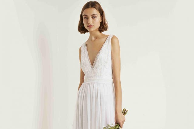 Estelle Embroidered Wedding Dress, £225, French Connection