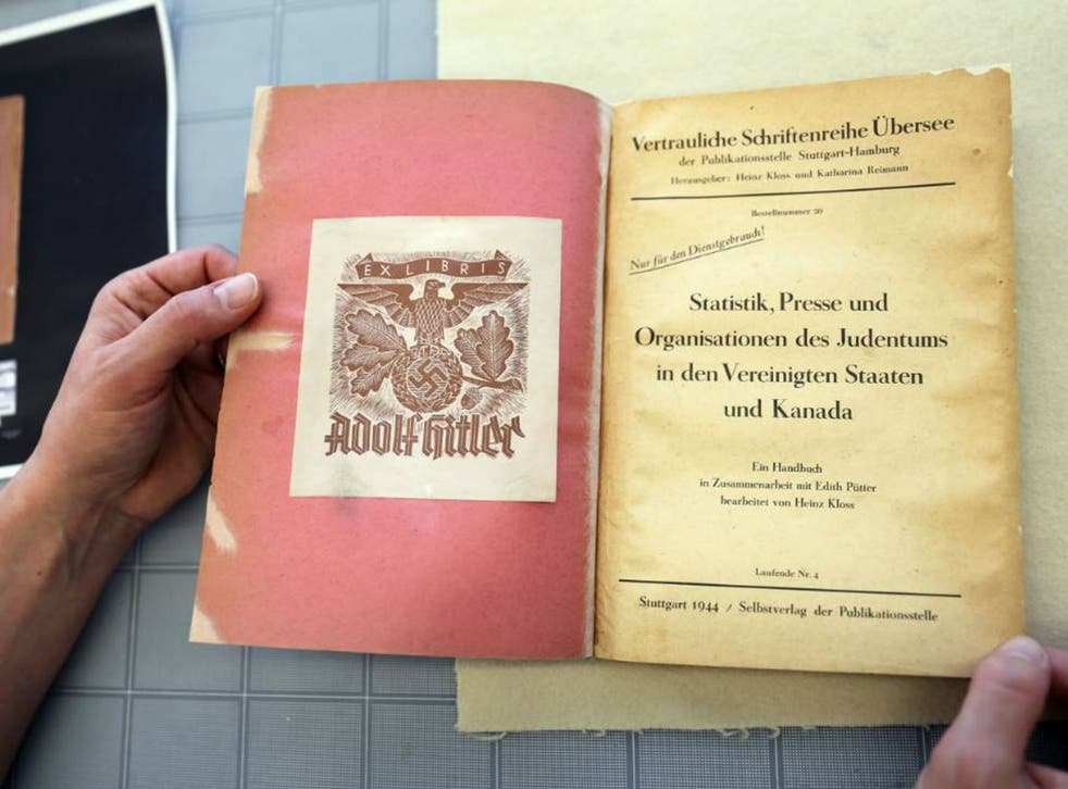 This image courtesy of Library and Archives Canada and released on 23 January  2019, show a rare 1944 book previously owned by Adolf Hitler.