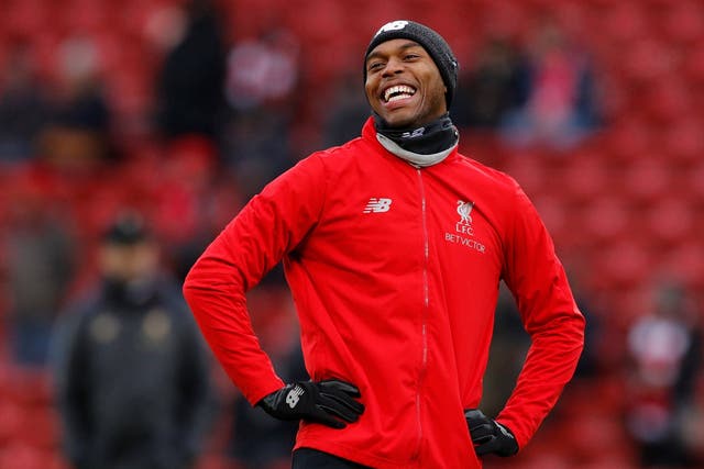 Liverpool's Daniel Sturridge during the warm up before the match
