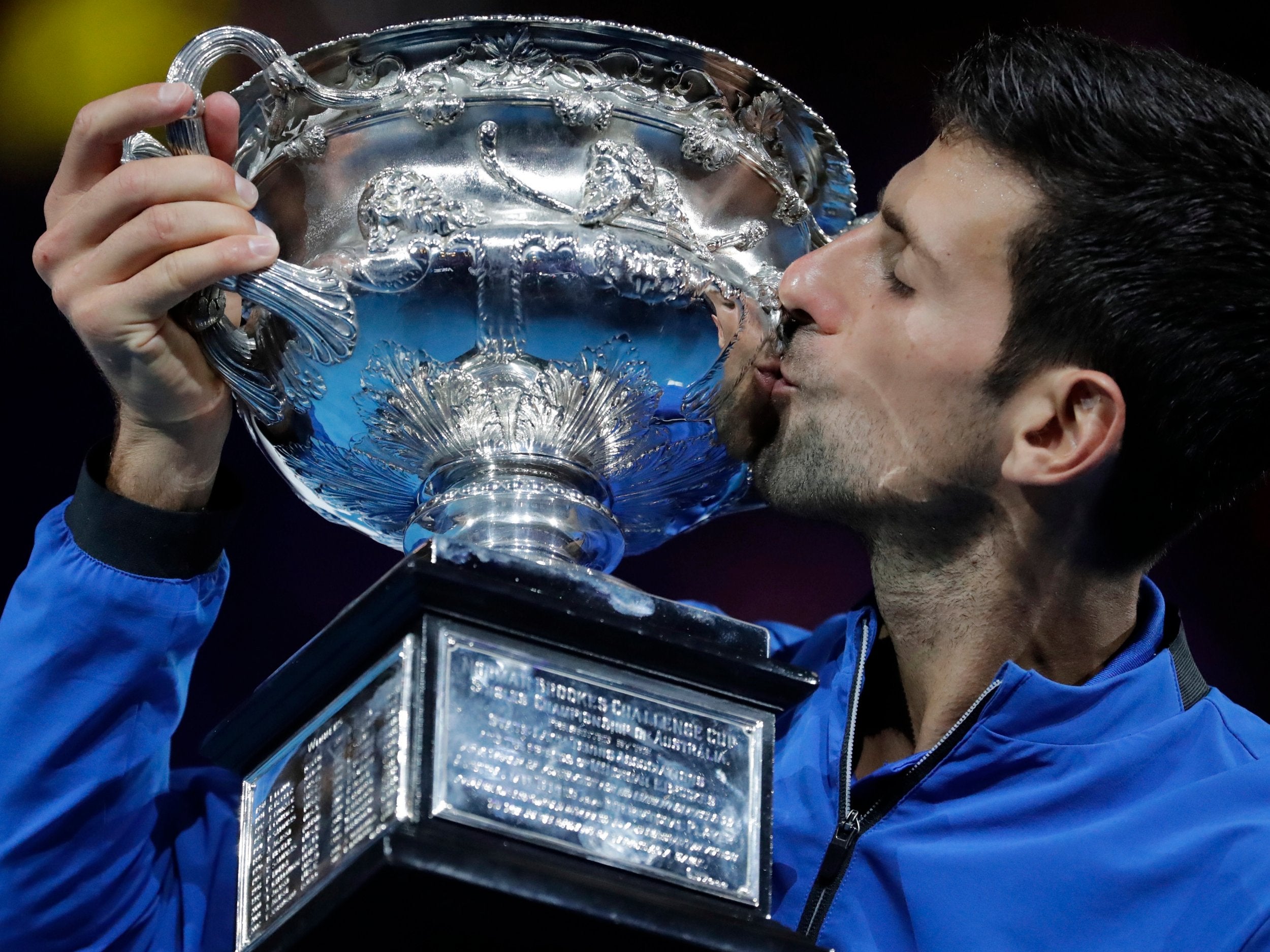 Djokovic lifted the winners trophy for the seventh time