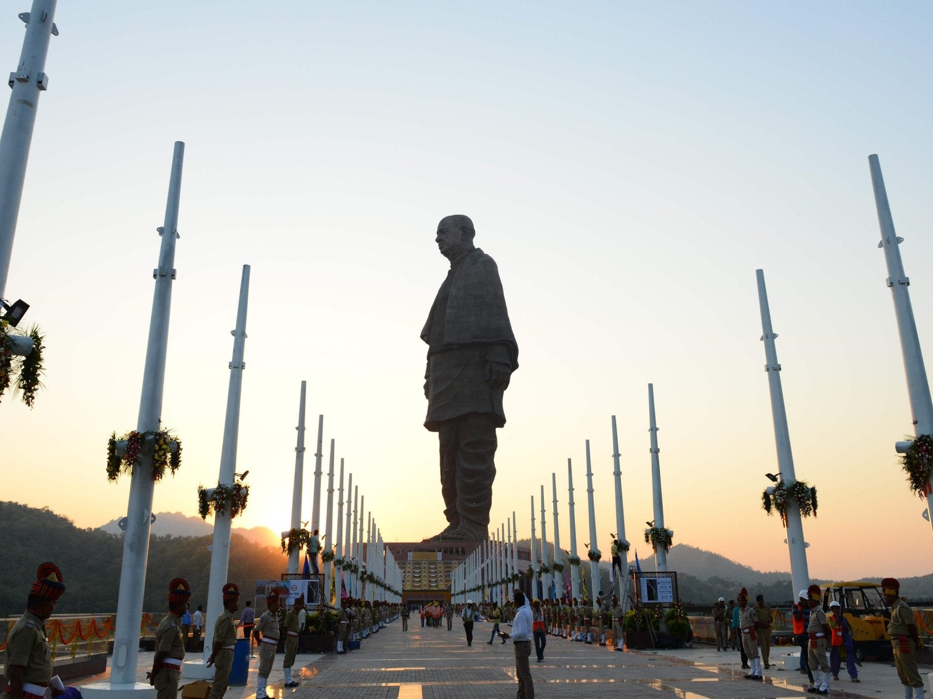 The "Statue Of Unity", the world's tallest statue dedicated to Indian independence leader Sardar Vallabhbhai Patel