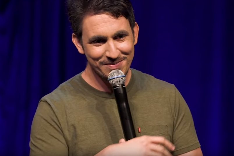 Pictured: Comedian Mohanad Elshieky delivers a TEDx talk on 5 November 2018 about the power of humour to unite people during times of grief and fear.