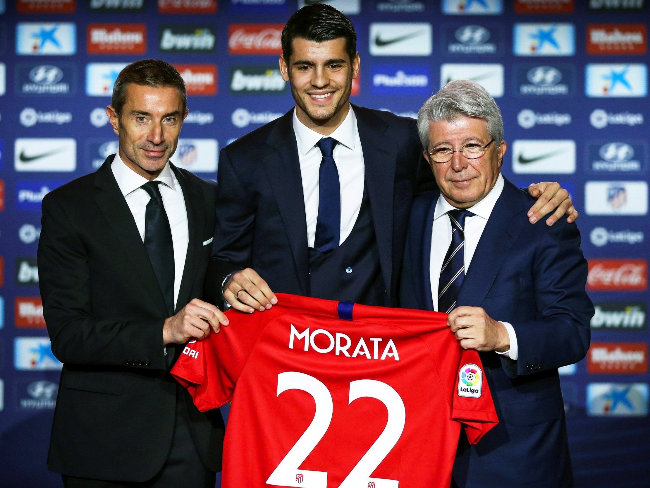 Morata was unveiled in Madrid on Tuesday