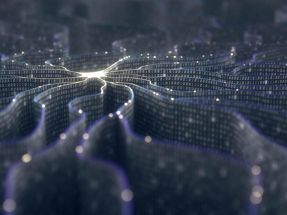 Neural engineering. Искусственный интеллект на сером фоне.