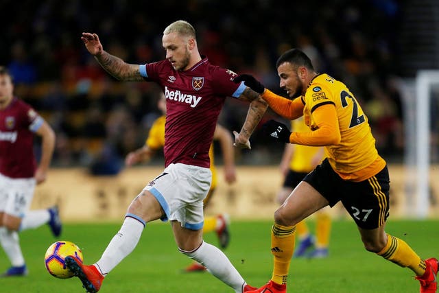 Marko Arnautovic gets on the ball for West Ham