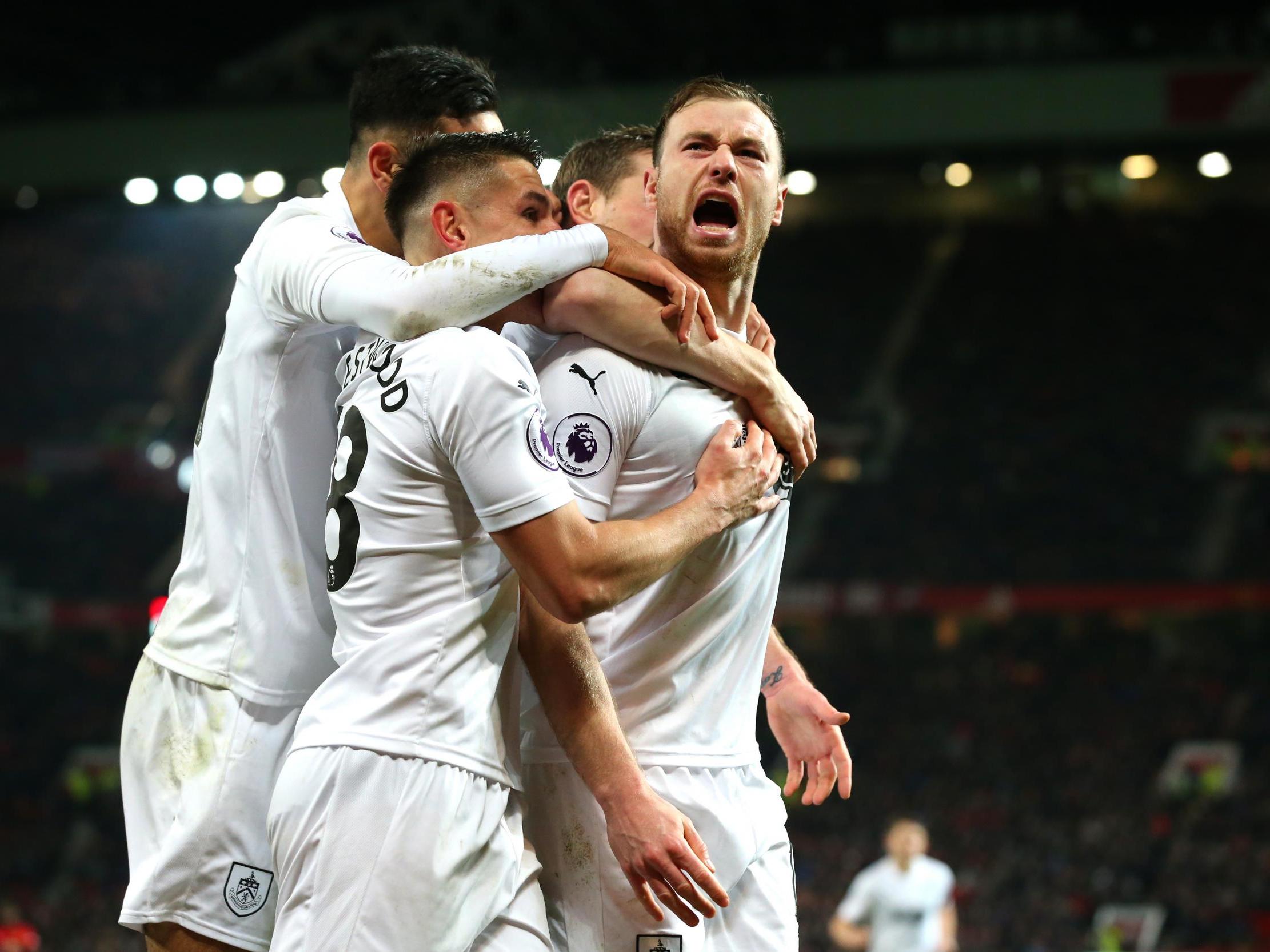 Ashley Barnes celebrates after scoring what proved to be the winning goal (Getty)