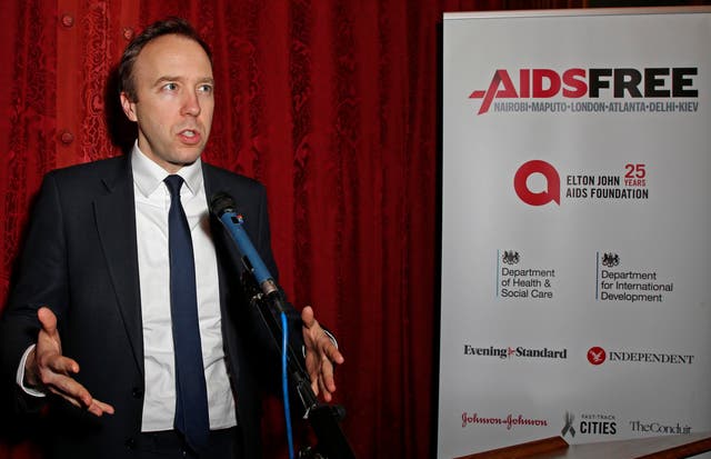 Matt Hancock at Tuesday's AIDSFree reception at the House of Lords