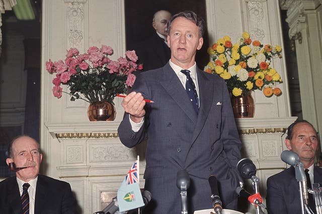 Stubborn and humourless: Smith, here in 1965, was overtaken by Robert Mugabe in 1980