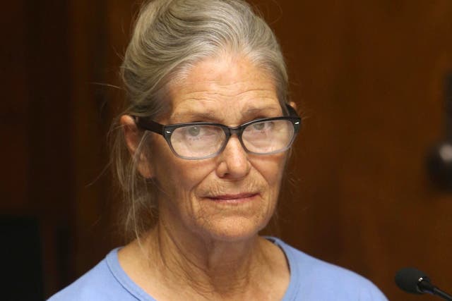 Leslie Van Houten at a parole hearing at the California Institution for Women in Corona