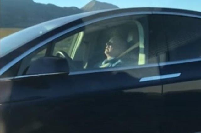 The Tesla Model X driver appeared to be sleeping at the wheel