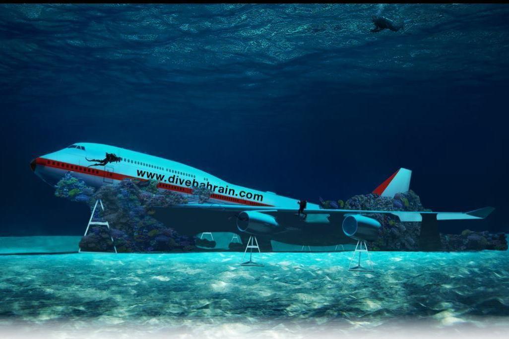 Bahrain's underwater theme park features a 747 jet