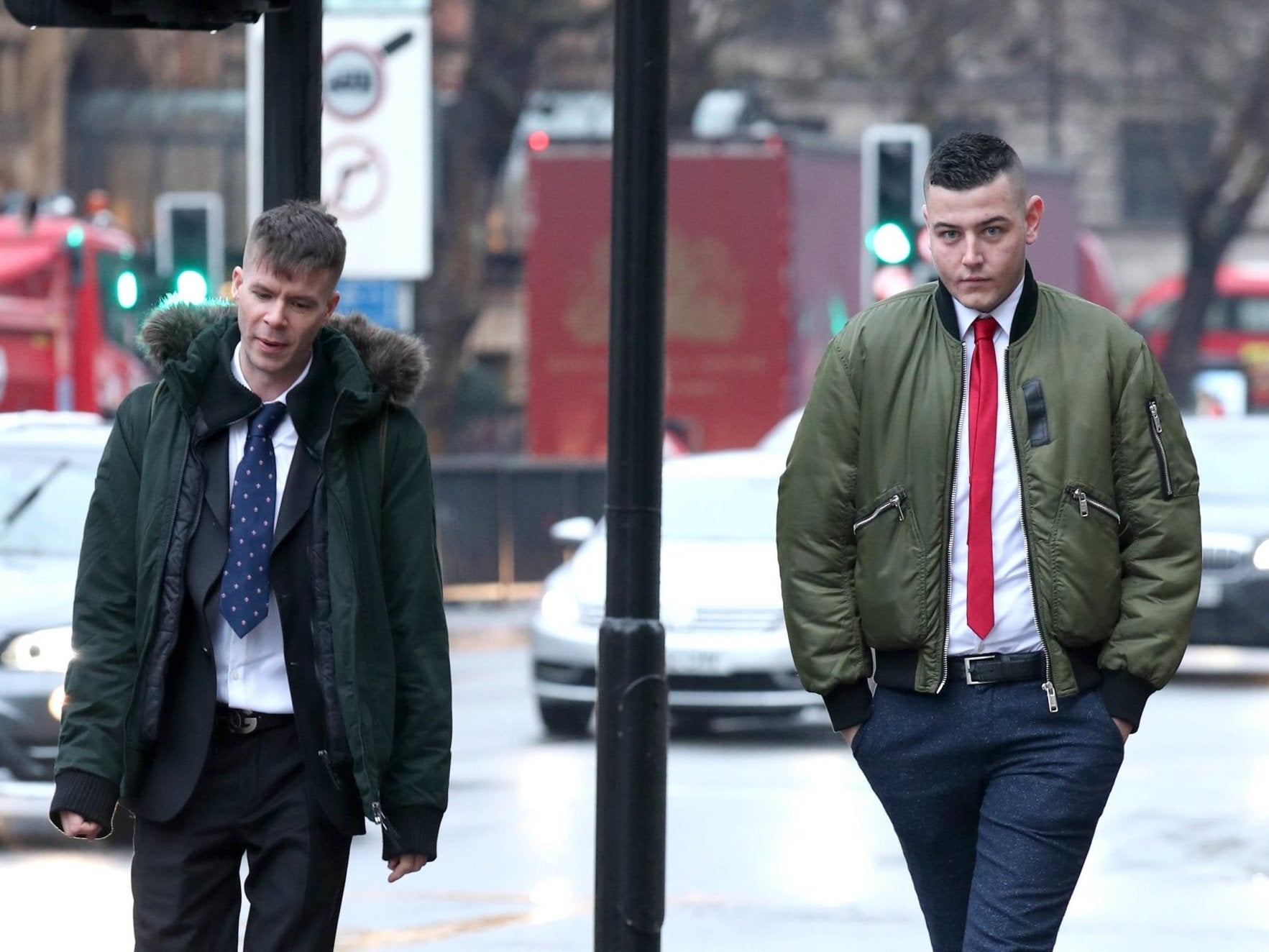 George Mason (left) and Nicholas Mullan (right) were sentenced for a "very unpleasant and serious offence" on the London Underground