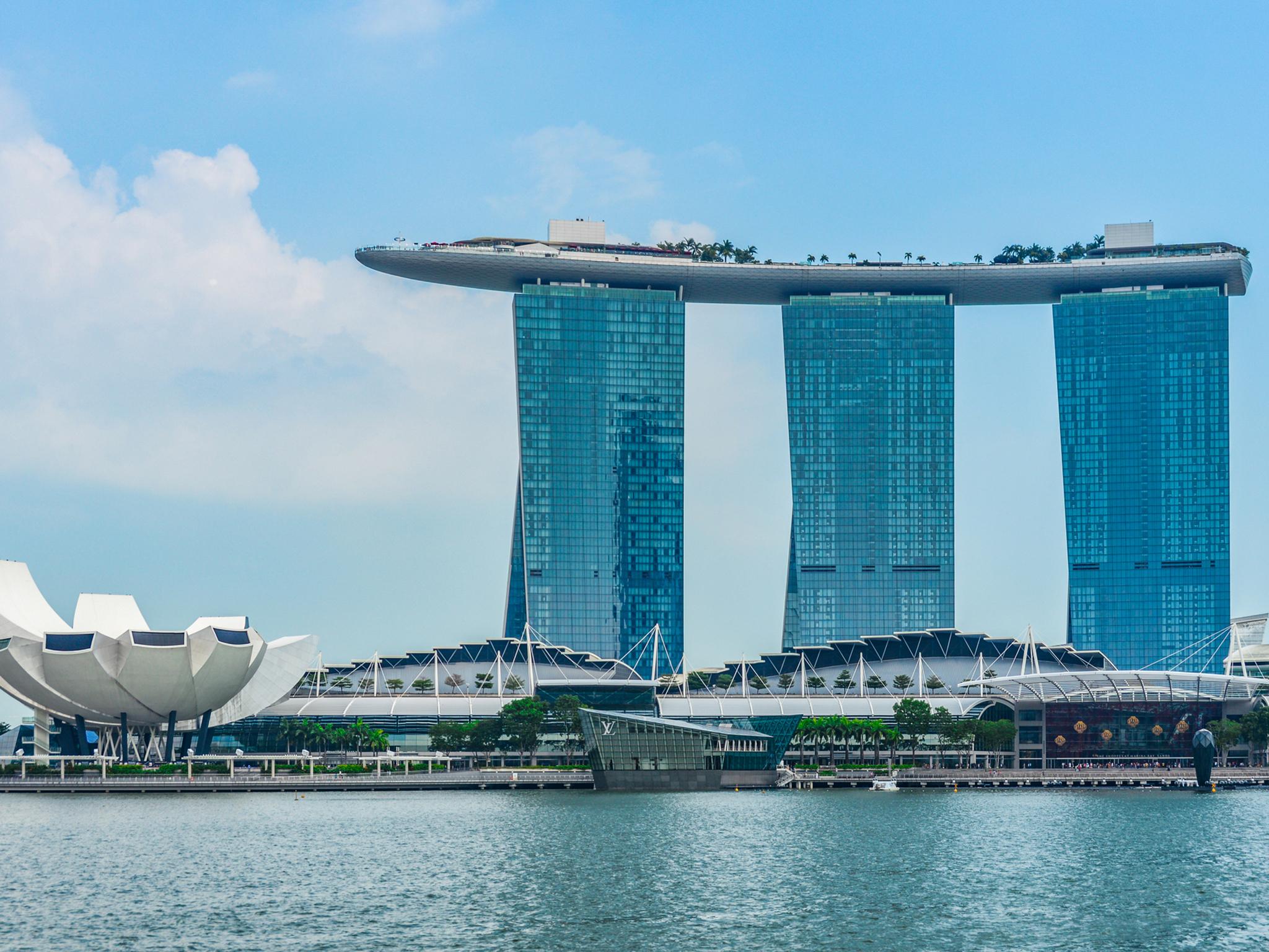 The Marina Bay Sands hotel is a highlight of the downtown skyline (Getty)