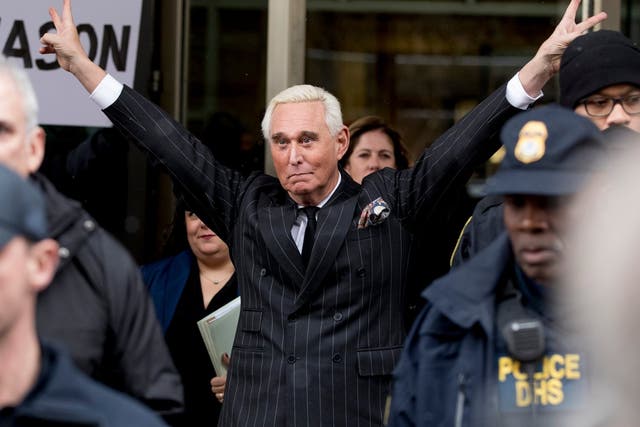 Roger Stone after he was released on bail in January 2019