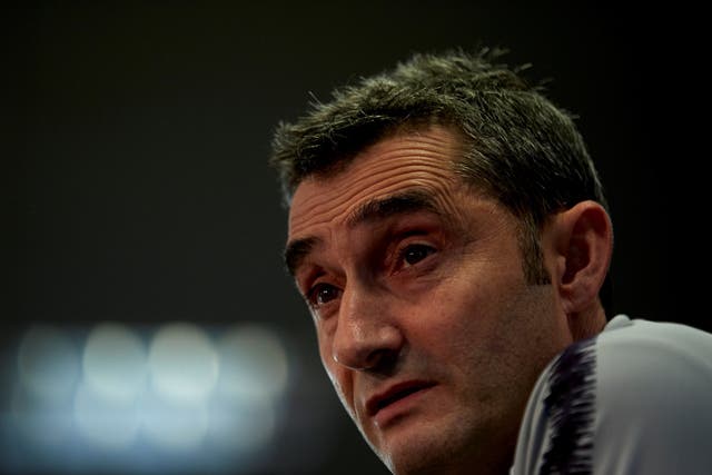 Barcelona's head coach Ernesto Valverde