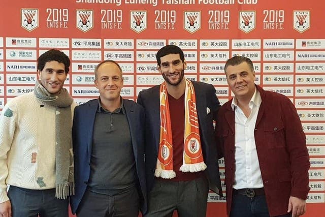 Marouane Fellaini pictured after his transfer to Shandong Luneng