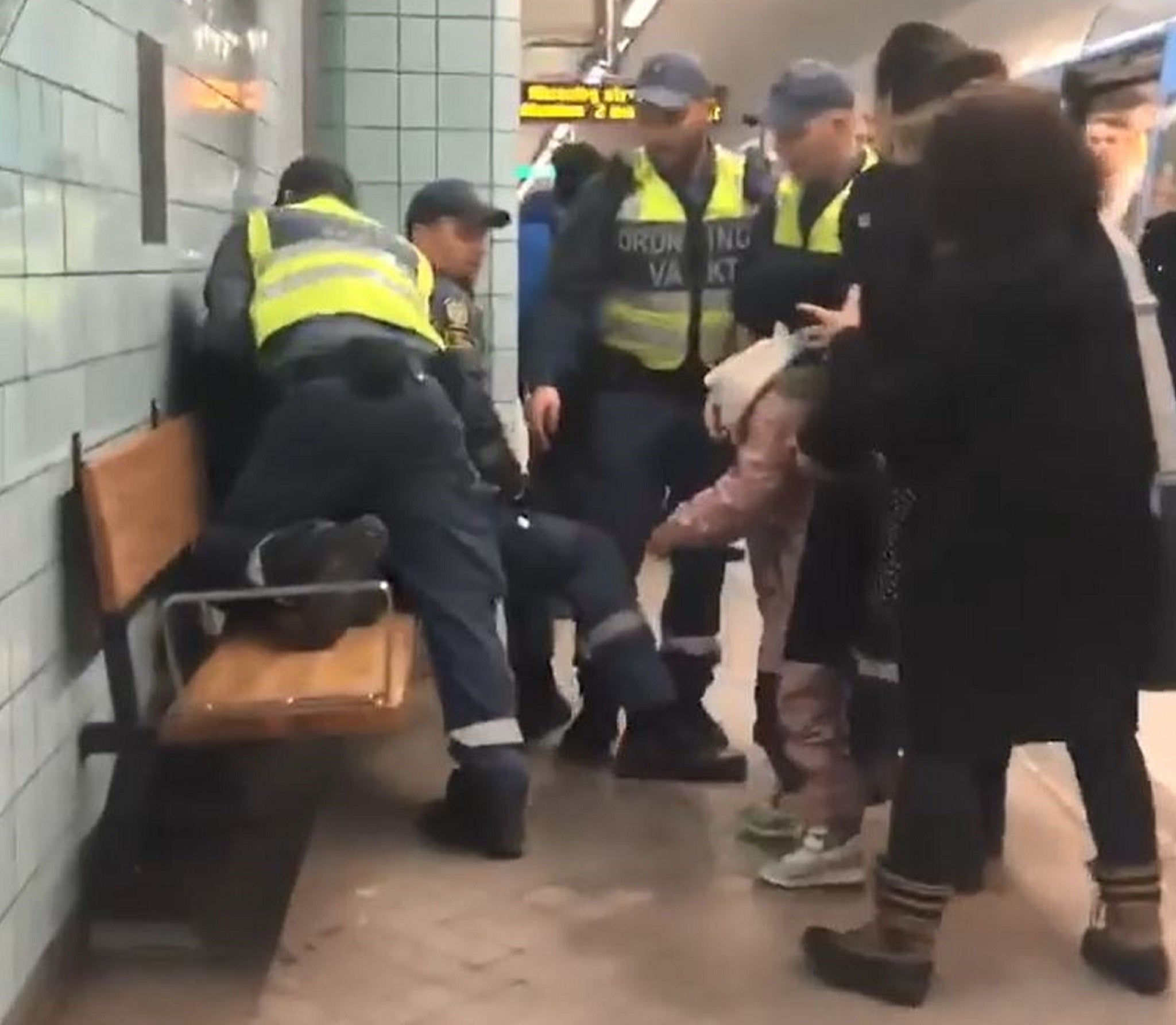 Police are investigating after a pregnant woman was dragged off a train in Stockholm, Sweden, by security guards on 31 January 2019