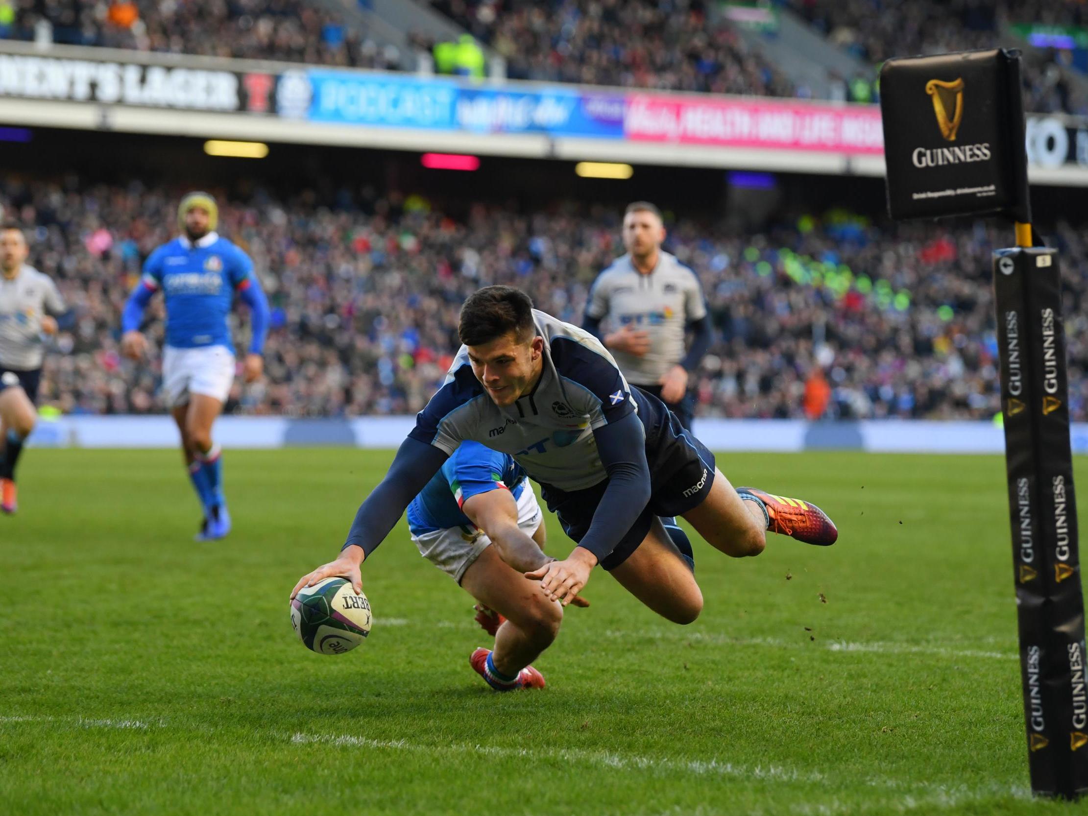 Blair Kinghorn scored Scotland’s first ever Six Nation’s hat-trick