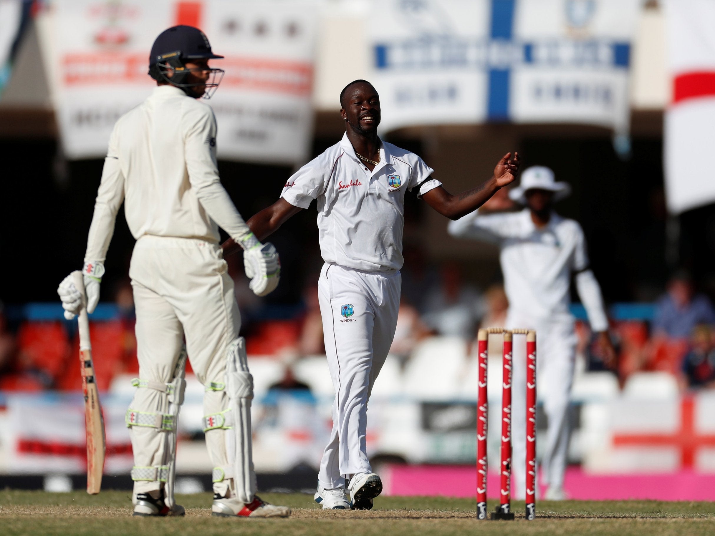 Kemar Roach took eight wickets in the Test match