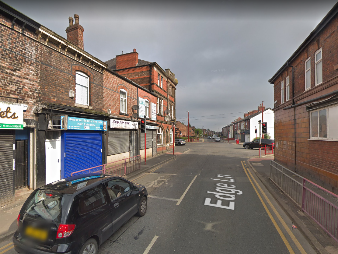 The street in Greater Manchester where the girl was targeted