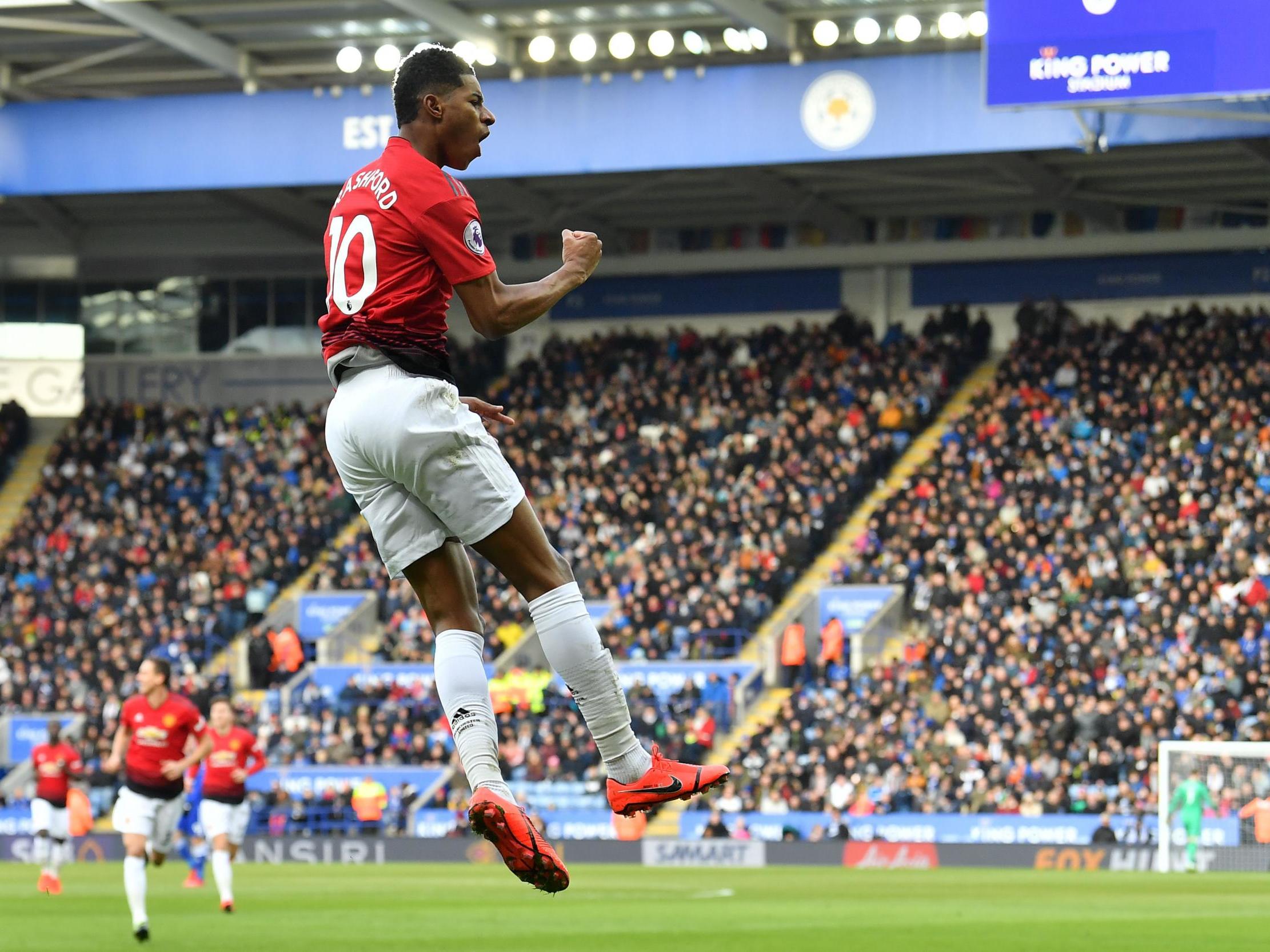 Marcus Rashford scored the only goal in Manchester United's win against Leicester