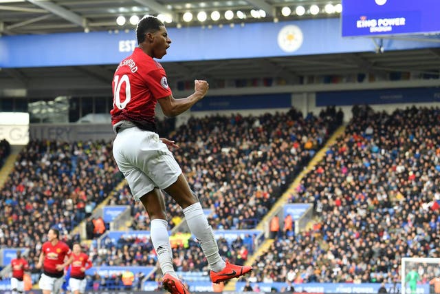 Marcus Rashford scored the only goal in Manchester United's win against Leicester