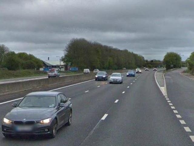 The Saab traveled for ten miles along the hard shoulder of the westbound M4 before being stopped near Membury services