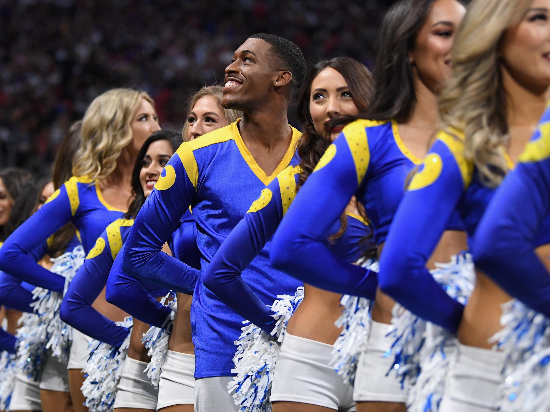 Super Bowl: Male cheerleaders perform at event for first ...