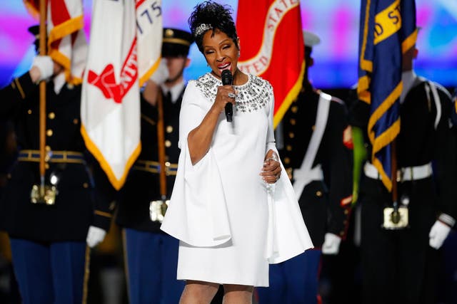 Gladys Knight sings the National Anthem prior to kickoff at Super Bowl LIII at Mercedes-Benz Stadium on 3 February, 2019 in Atlanta, Georgia.
