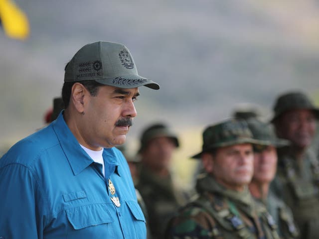 President Nicolas Maduro attends a military exercise in Turiamo, Venezuela