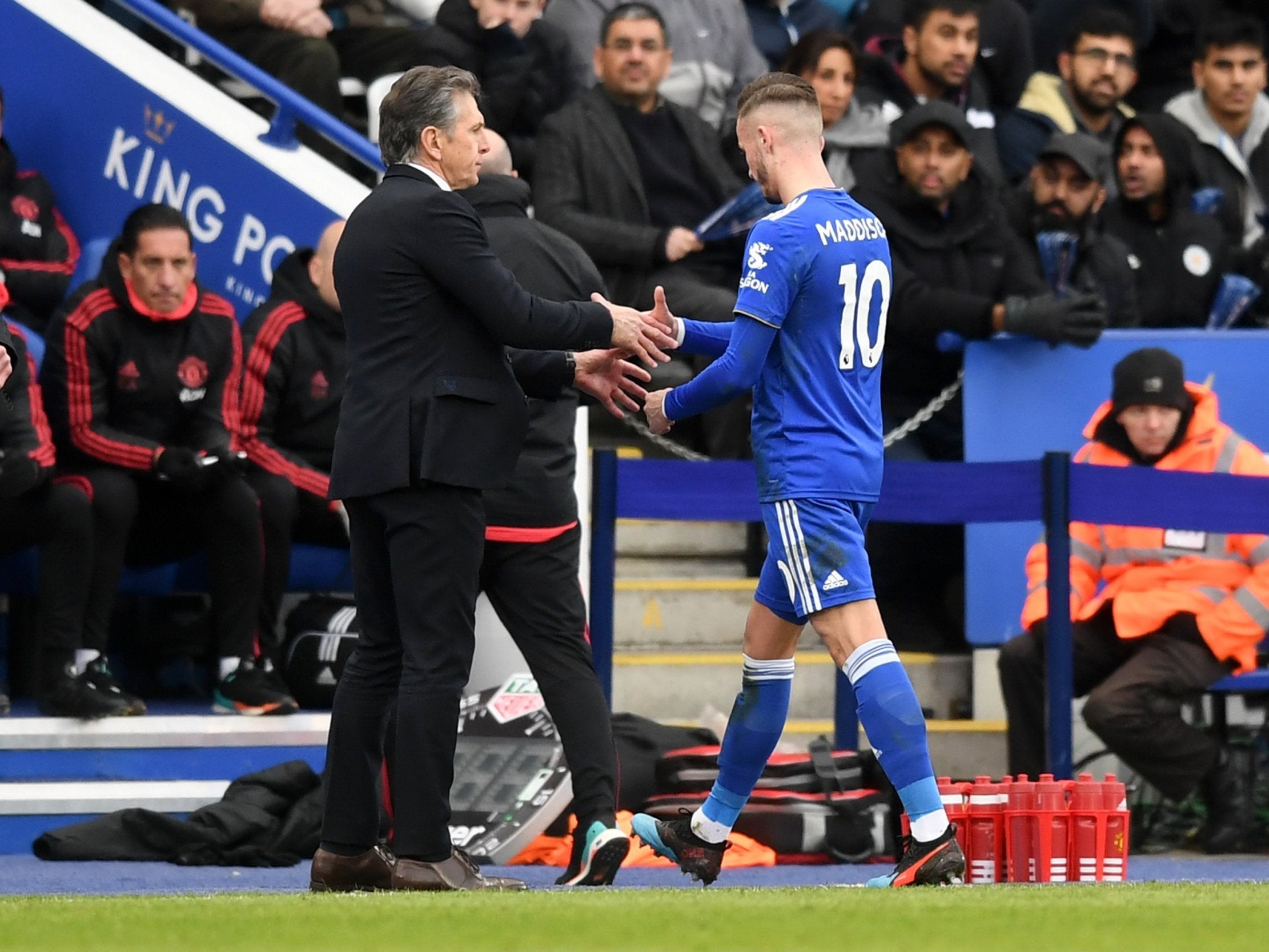 The Leicester manager was booed by some supporters for bringing James Maddison off in the second half