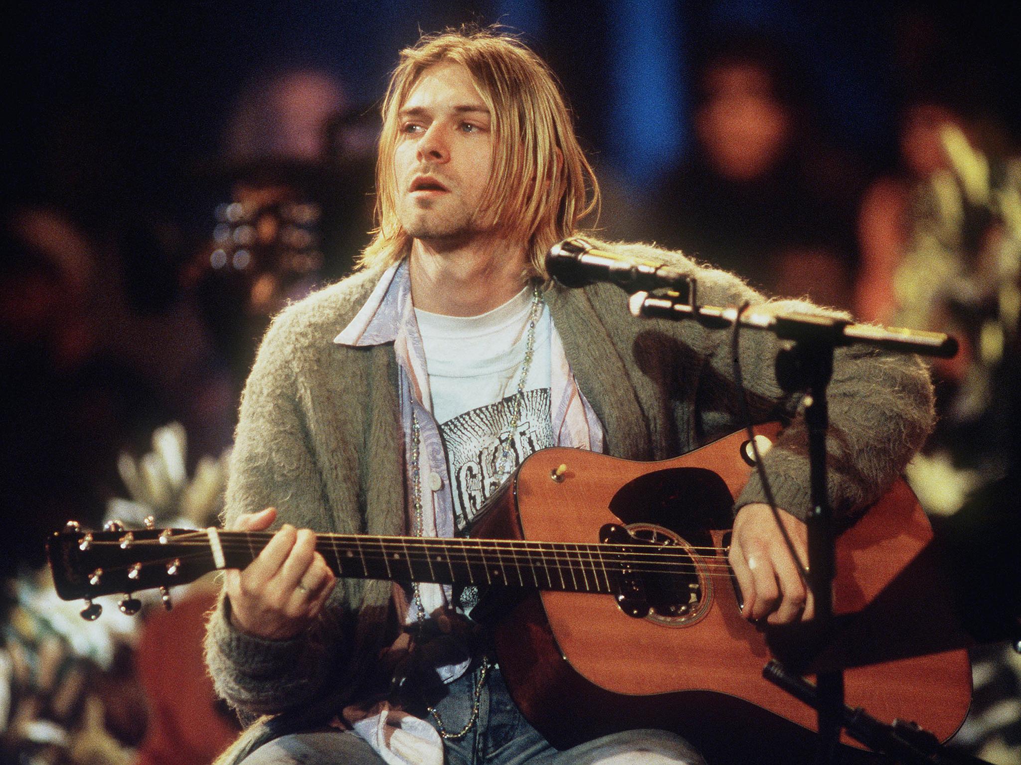In bloom: Cobain during the taping of MTV Unplugged in 1993