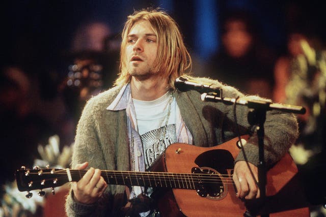 In bloom: Cobain during the taping of MTV Unplugged in 1993