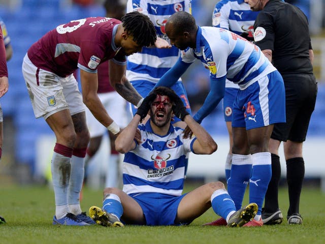 The forward was taken to hospital after Mings stepped on his face