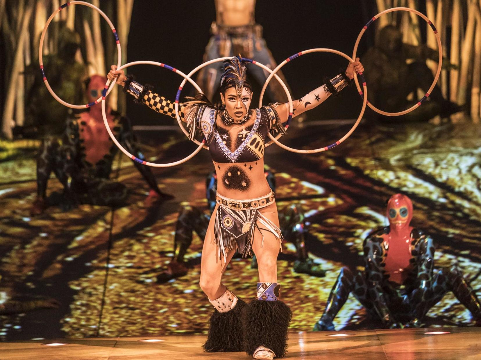 Hoop dancer Shandien Larance performs in 'Totem'