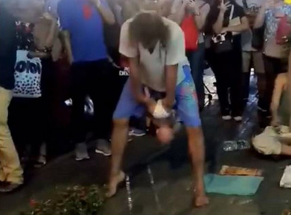 A Russian couple was arrested in Kuala Lumpur, Malaysia, on 4 February, 2019, after being accused of swinging a baby by the legs and throwing it in the air during a street act.