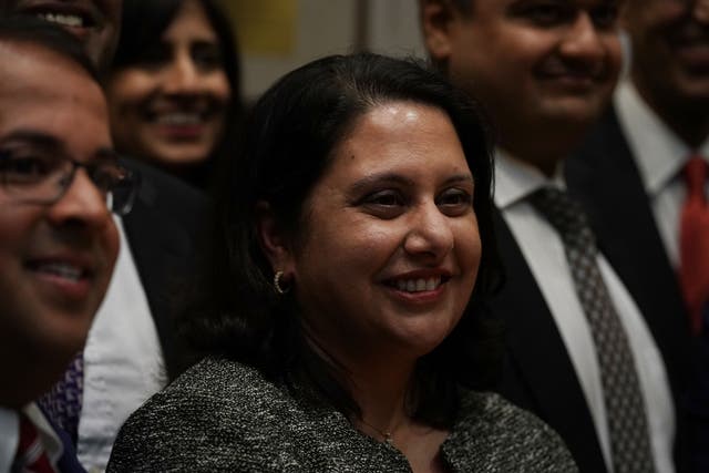 Neomi Rao attends a Diwali ceremony in the Roosevelt Room of the White House 13 November, 2018, in Washington, DC.