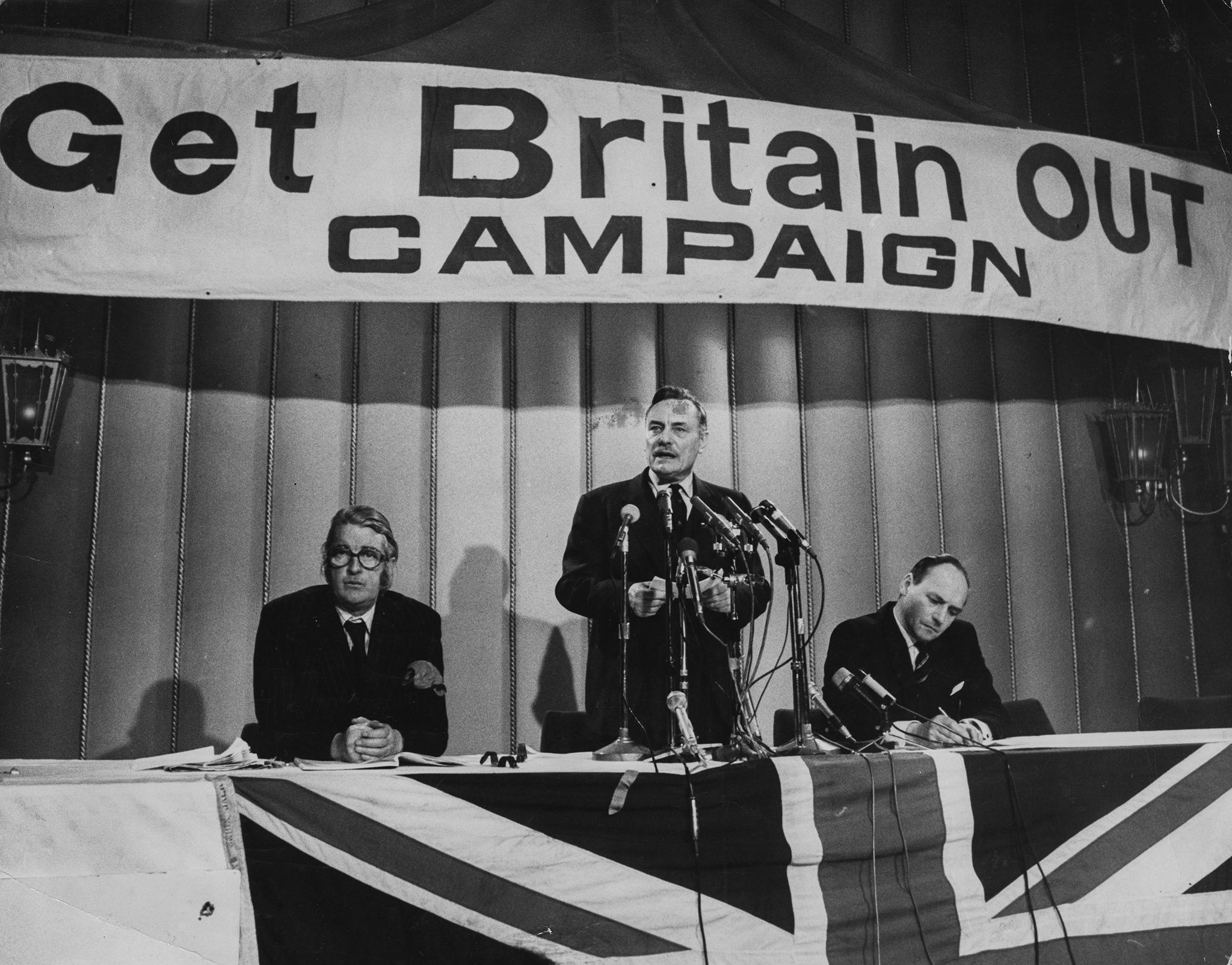 The notorious Enoch Powell led the right wing of the Out campaign in 1975