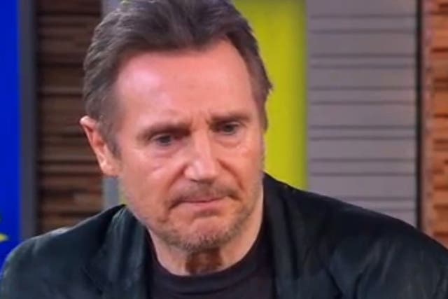 Liam Neeson appears on ABC News’s ‘Good Morning America’
