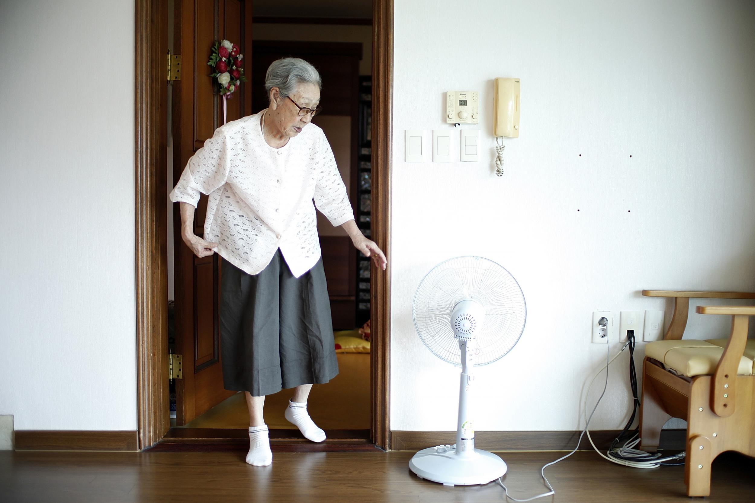 Kim in her room at Woorijip, a survivors' shelter in Yeonnam-dong, in 2016